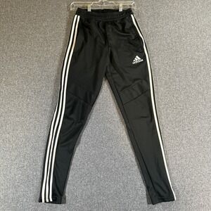 Adidas Tiro Track Pants XS Black White 3 Stripe Slim Soccer Joggers Sporty Y2K